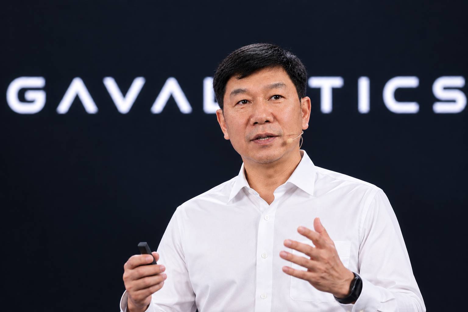Keynote photograph accompanying the Gavalytics launch introduction