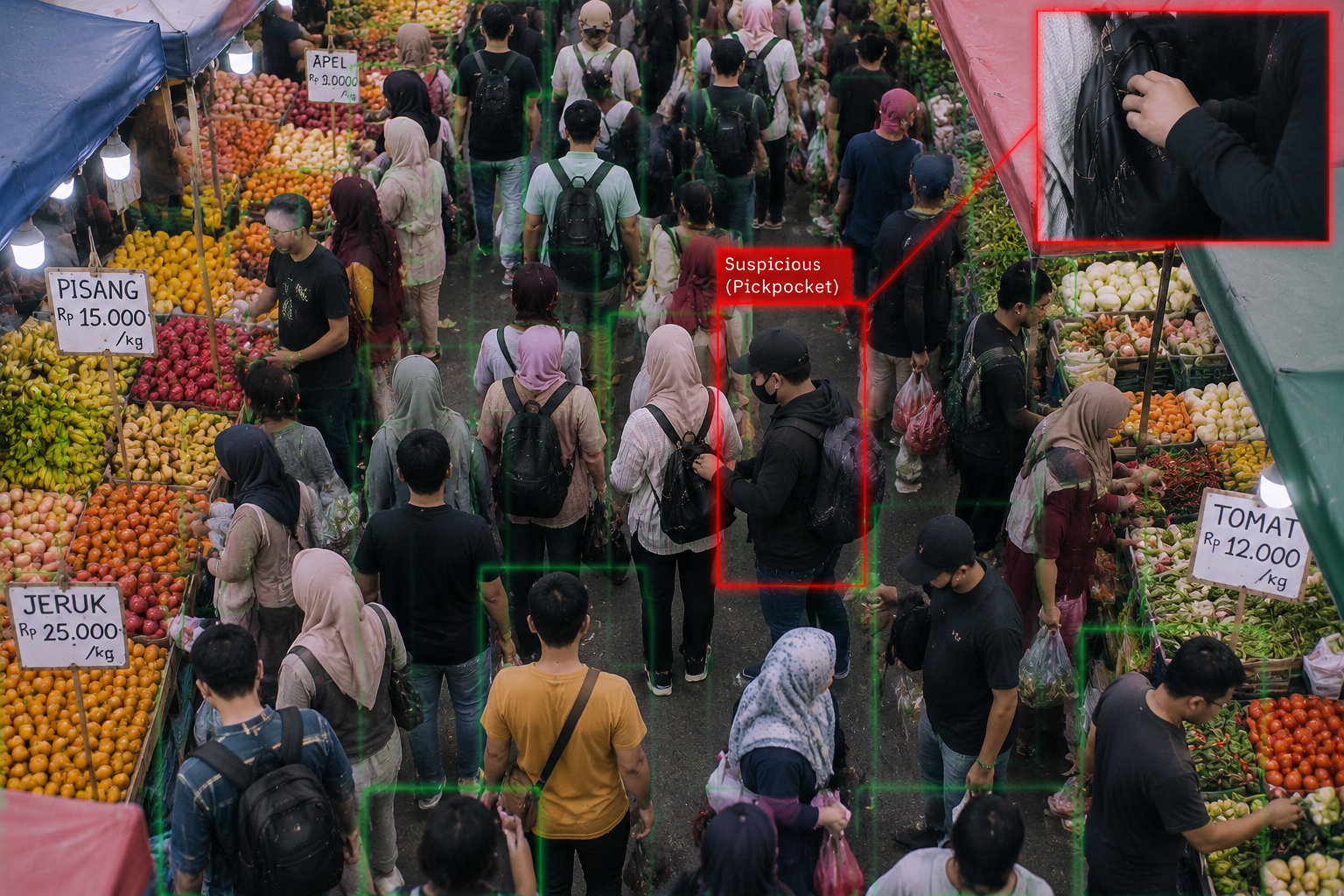 Illustration of a potential market security incident for review