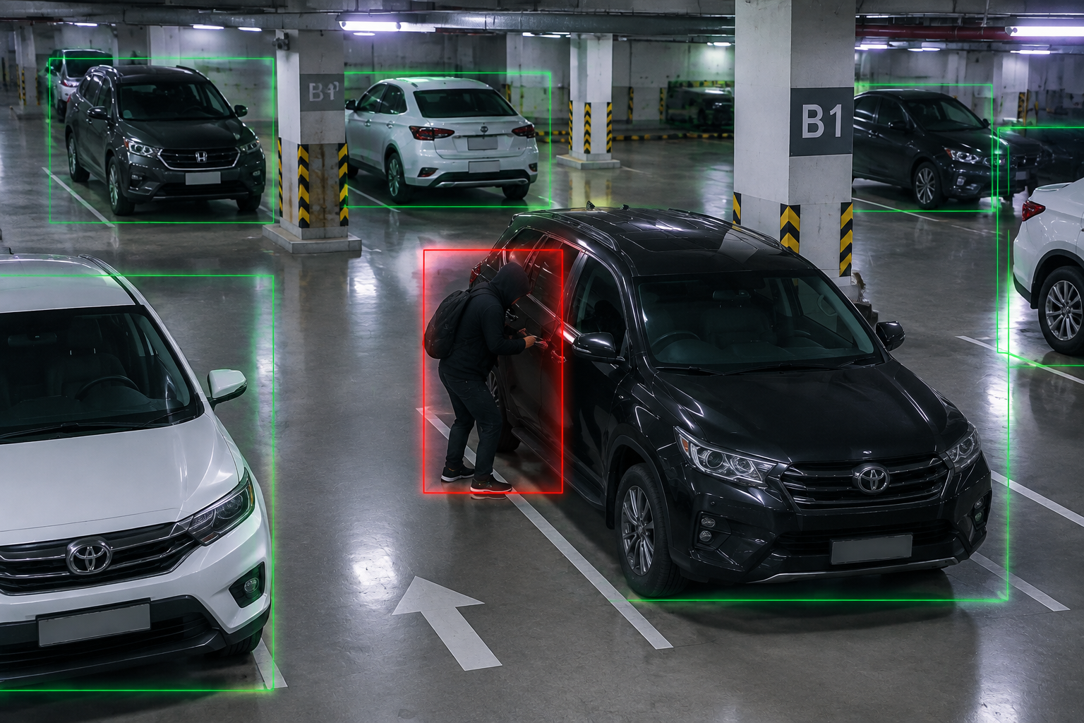 Illustration of a potential vehicle security event for review